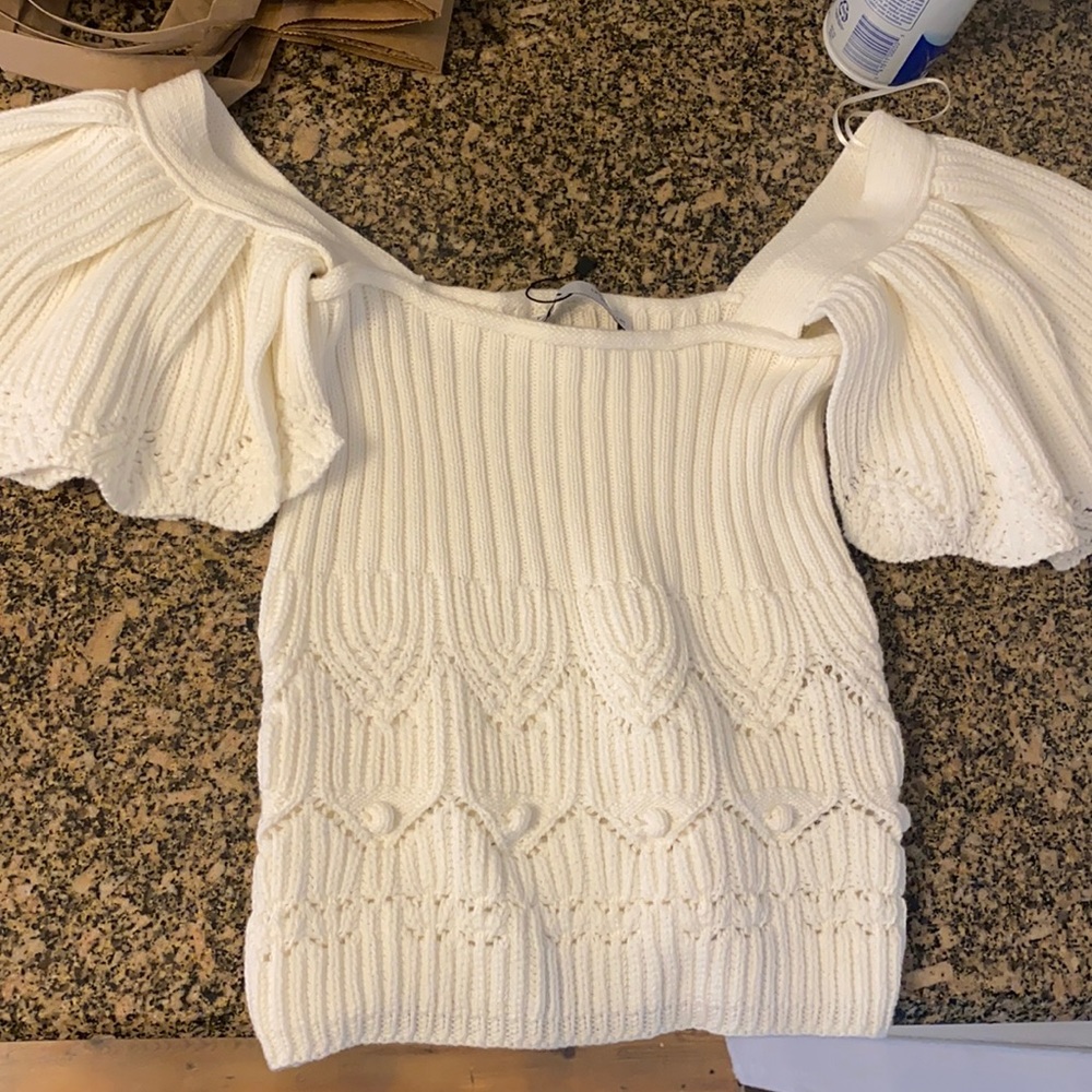 White crochet Zara shirt